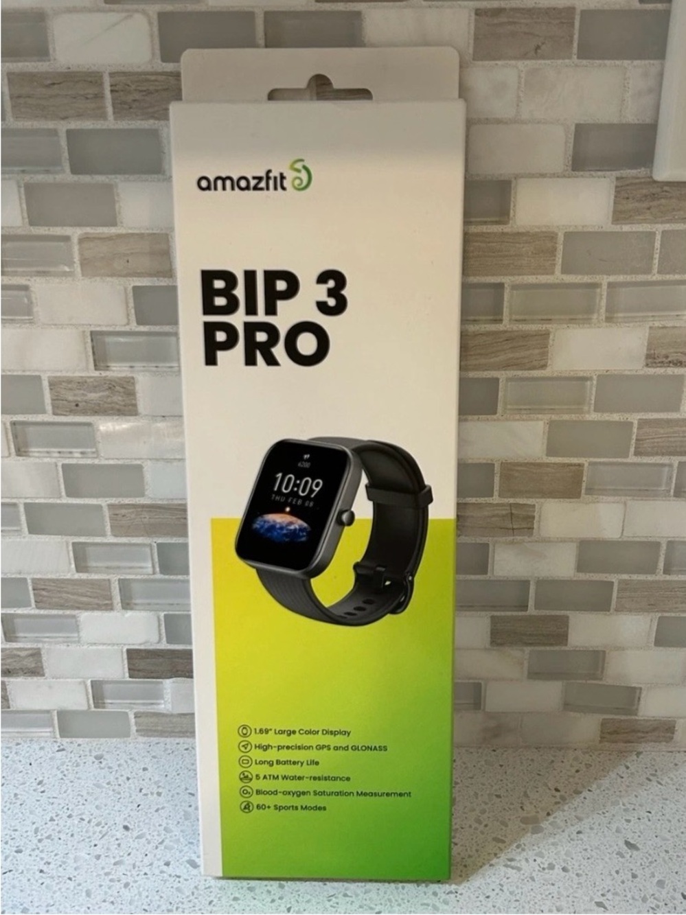 Amazfit Bip 3 Pro Smartwatch - Black/Green Packaging